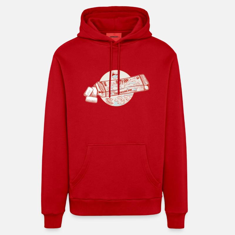 Thon saveur bubblegum - Sweat à capuche bio décontracté fabriqué en UE - rouge