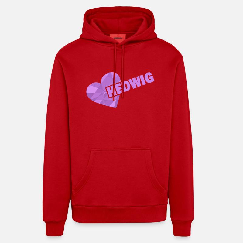 Hedwig - Sweat à capuche bio décontracté fabriqué en UE - rouge