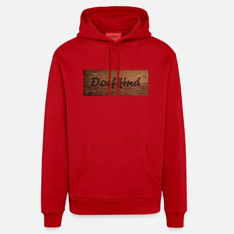 enfant du village - Sweat à capuche bio décontracté fabriqué en UE - rouge