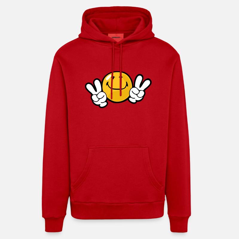 Smiley Confidence Ambition - Sweat à capuche bio décontracté fabriqué en UE - rouge