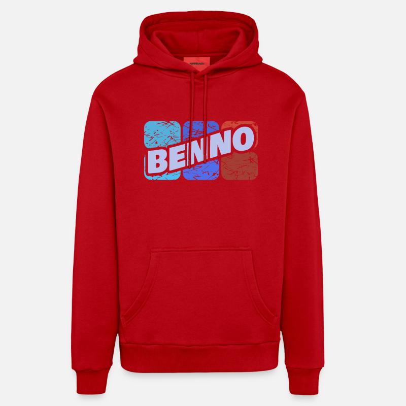 Benno Benno - Sweat à capuche bio décontracté fabriqué en UE - rouge