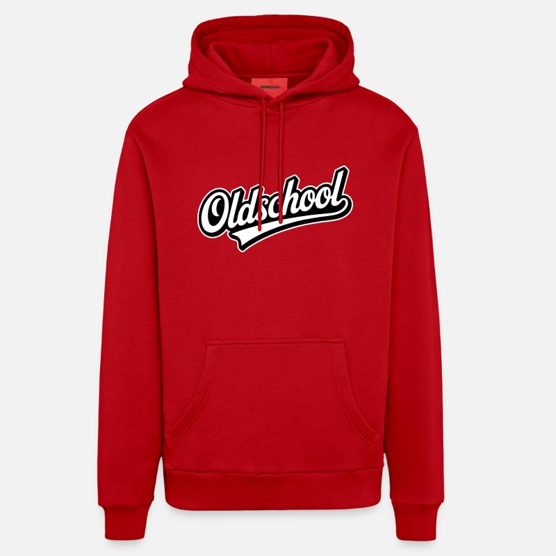 Oldschool - Cool Logo - Sweat à capuche bio décontracté fabriqué en UE - rouge