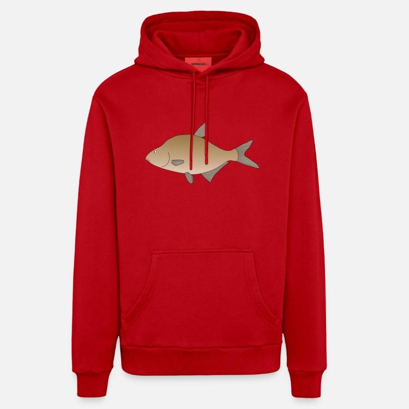 brème - Sweat à capuche bio décontracté fabriqué en UE - rouge
