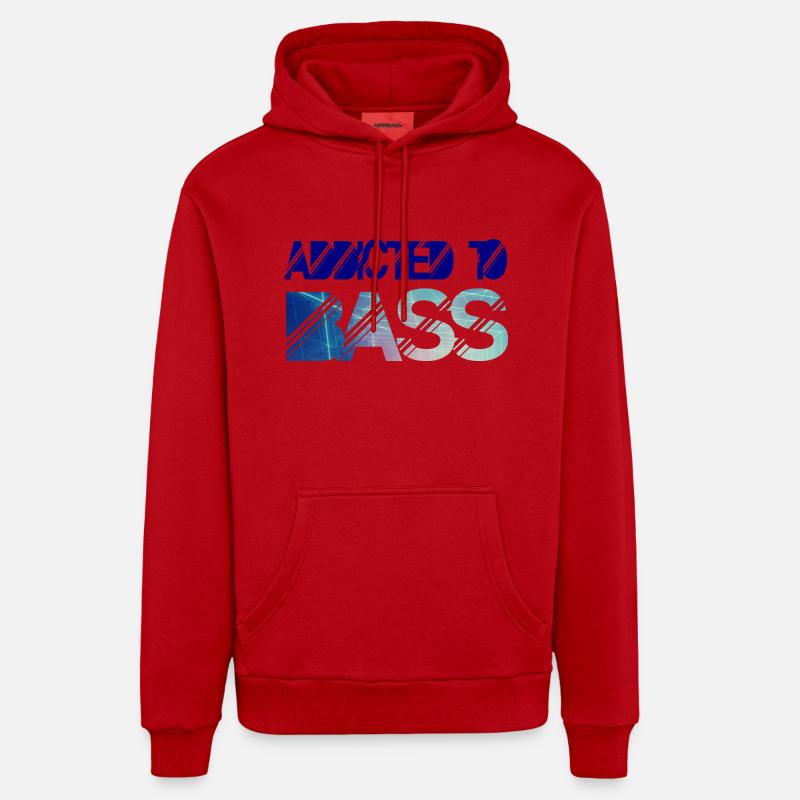 Addicted to bass - Sweat à capuche bio décontracté fabriqué en UE - rouge