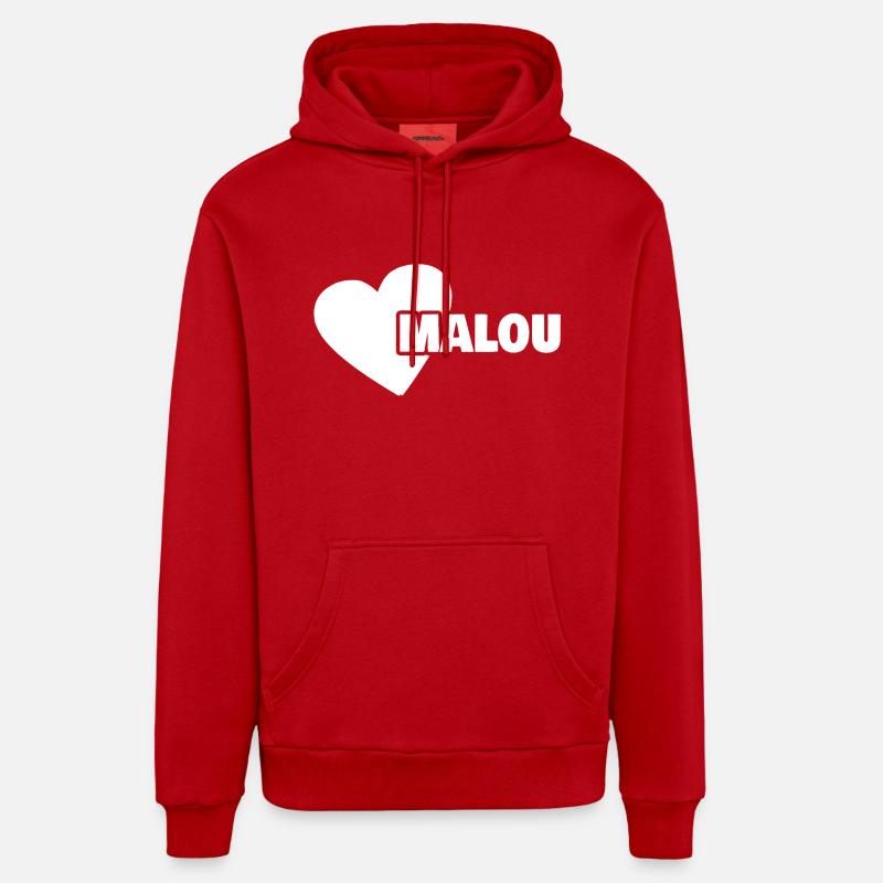 Malou - Sweat à capuche bio décontracté fabriqué en UE - rouge