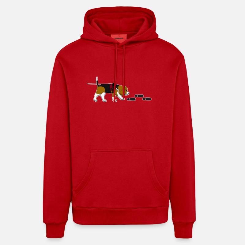 Mantrailing Beagle - Sweat à capuche bio décontracté fabriqué en UE - rouge