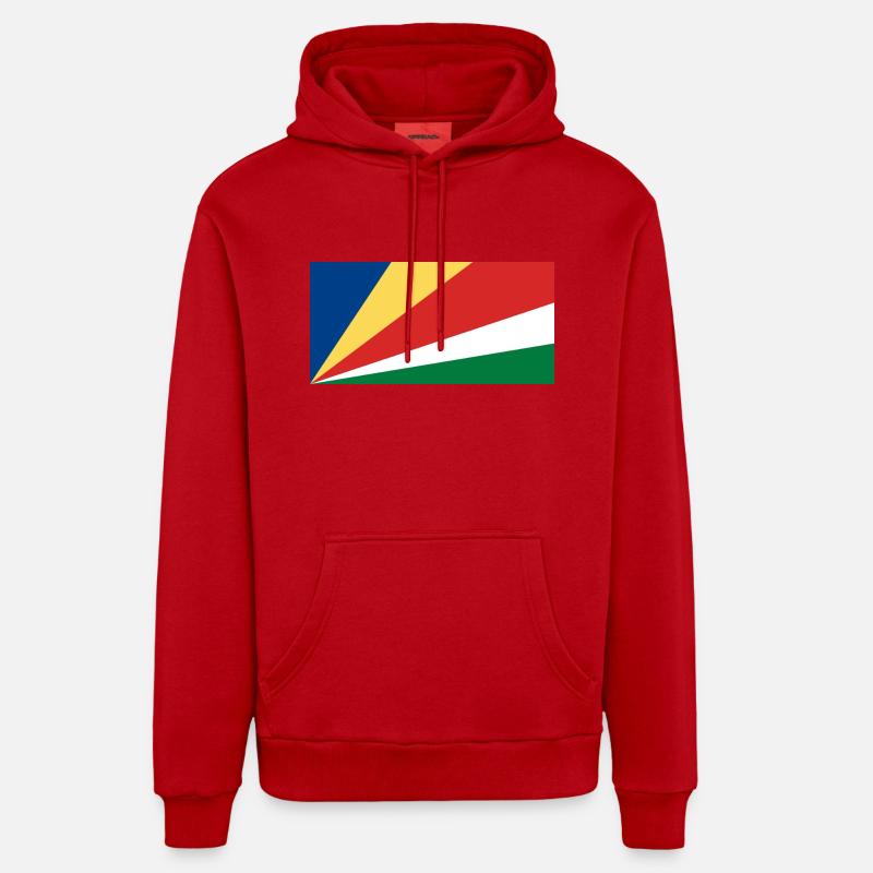 Drapeau des Seychelles - Sweat à capuche bio décontracté fabriqué en UE - rouge