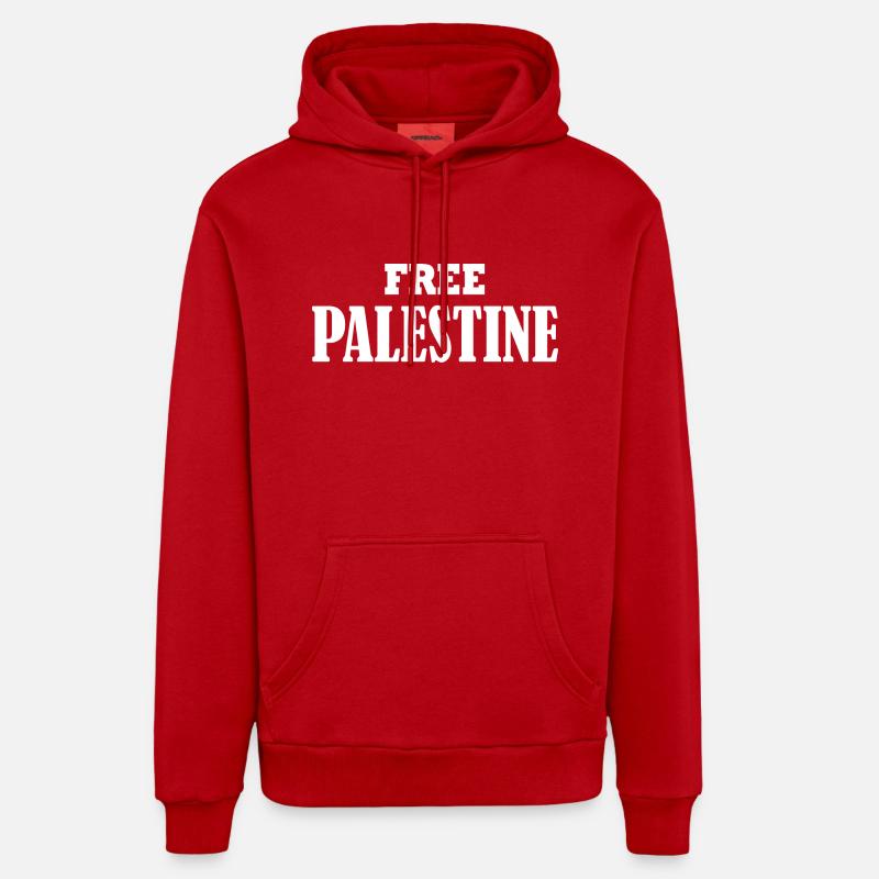 Free palestine - Sweat à capuche bio décontracté fabriqué en UE - rouge