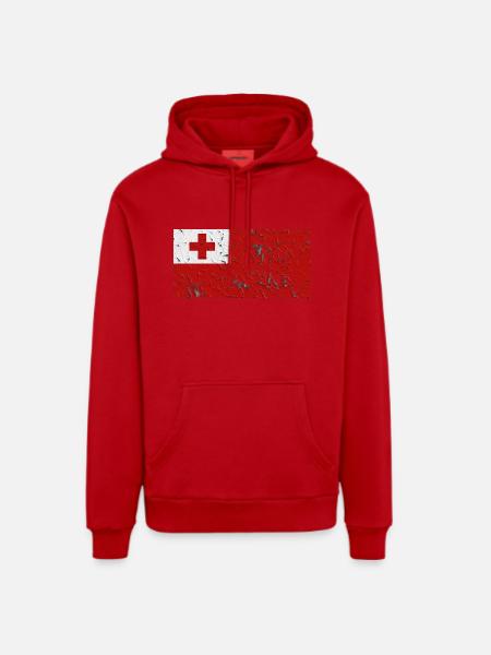 Gift for Tonga - Organic Relaxed Hoodie Made in EU - red