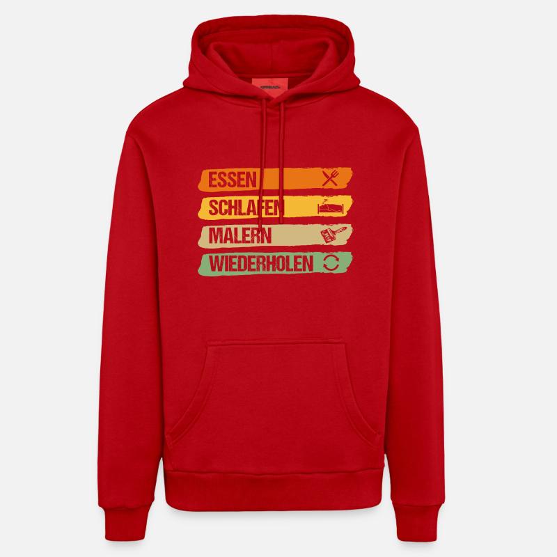 Master Painter Journeyman Painter - Organic Relaxed Hoodie Made in EU - red