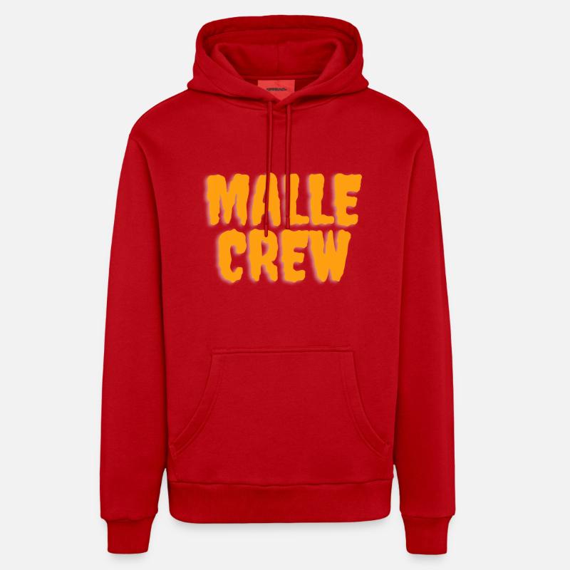 Équipage Malle - Sweat à capuche bio décontracté fabriqué en UE - rouge
