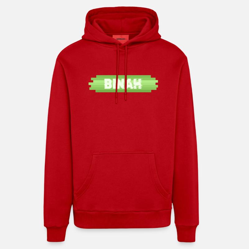 Idée cadeau Binah - Sweat à capuche bio décontracté fabriqué en UE - rouge