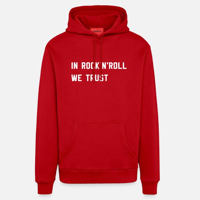 Rock n roll - Sweat à capuche bio décontracté fabriqué en UE - rouge