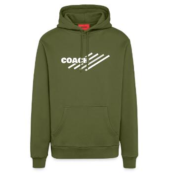 Le coach en tant que lieu de travail - Sweat à capuche bio décontracté fabriqué en UE - MOSS GREEN - Devant