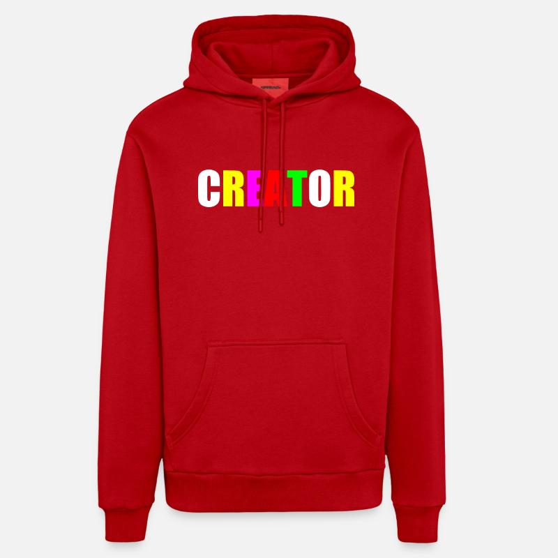 Creator - Sweat à capuche bio décontracté fabriqué en UE - rouge