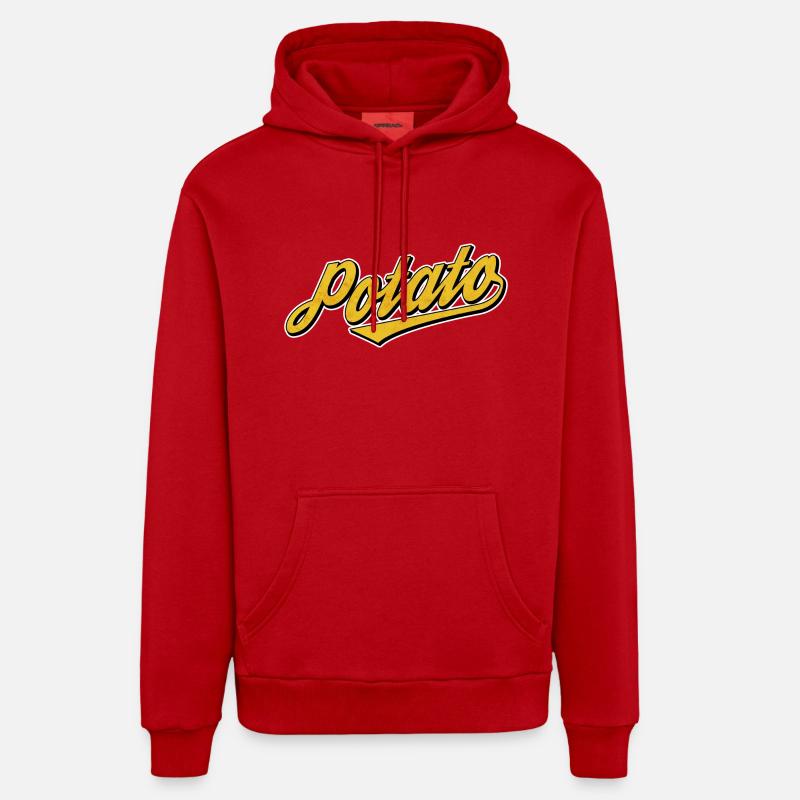 pomme de terre - Sweat à capuche bio décontracté fabriqué en UE - rouge