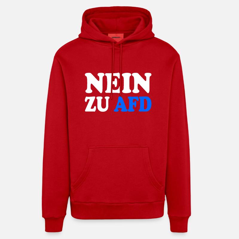 Non à afd - Sweat à capuche bio décontracté fabriqué en UE - rouge