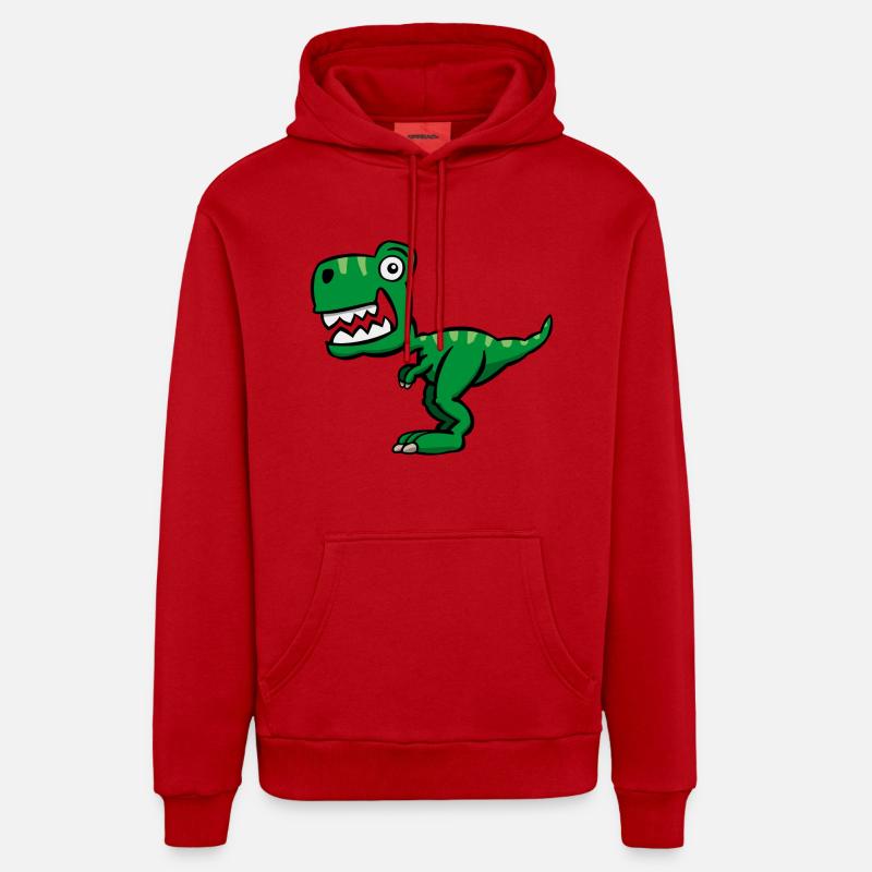 Superdino - Sweat à capuche bio décontracté fabriqué en UE - rouge