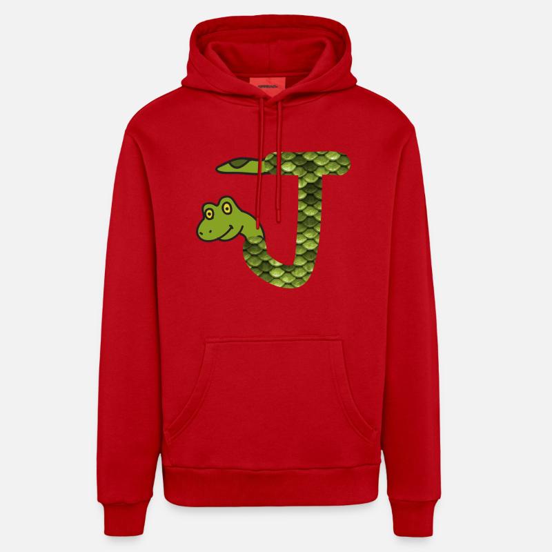 serpent - Sweat à capuche bio décontracté fabriqué en UE - rouge