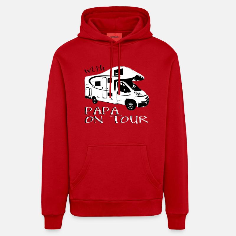 avec Papa on Tour - Sweat à capuche bio décontracté fabriqué en UE - rouge