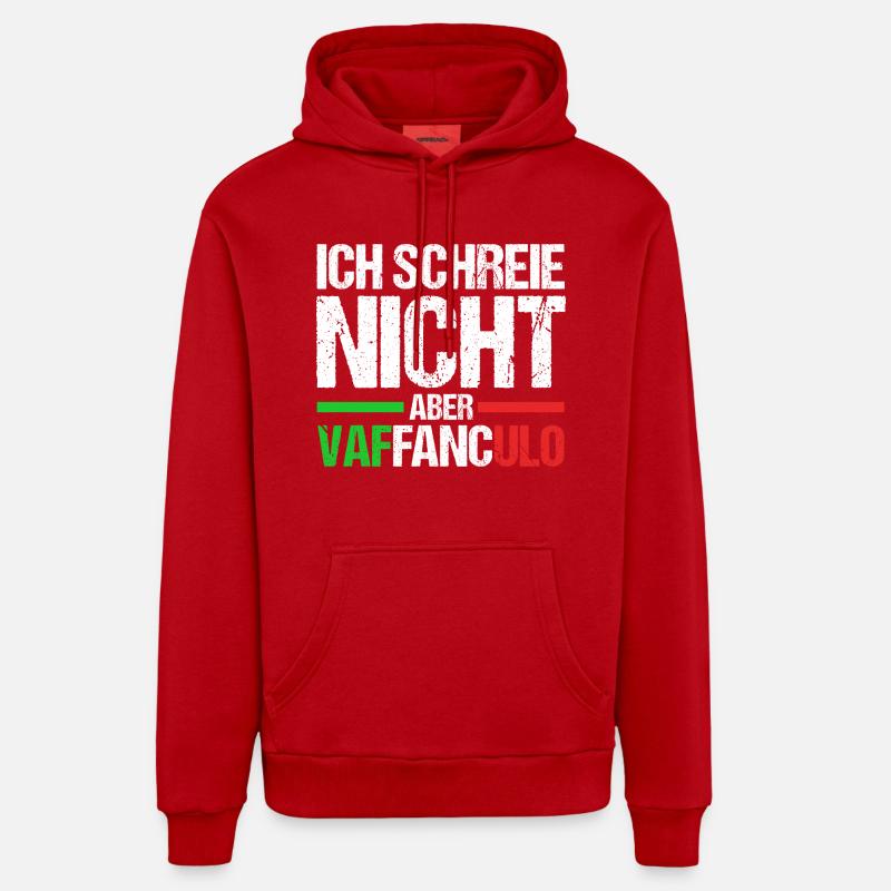 Italie Italien Vaffanculo - Sweat à capuche bio décontracté fabriqué en UE - rouge