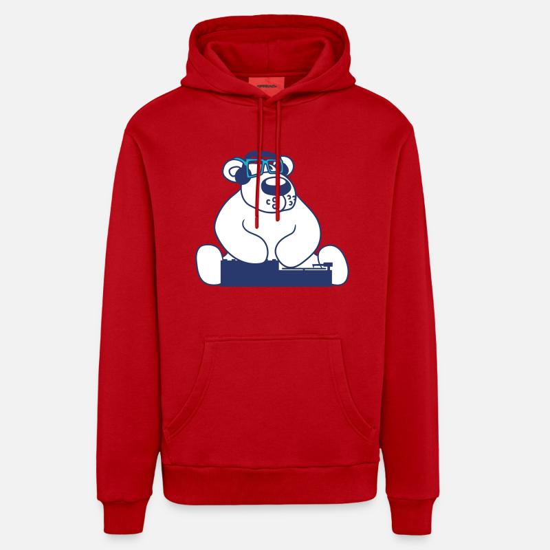 Lustiger DJ Eisbär Mischpult Cool Party Musik Bär Organic Relaxed Hoodie Made in EU