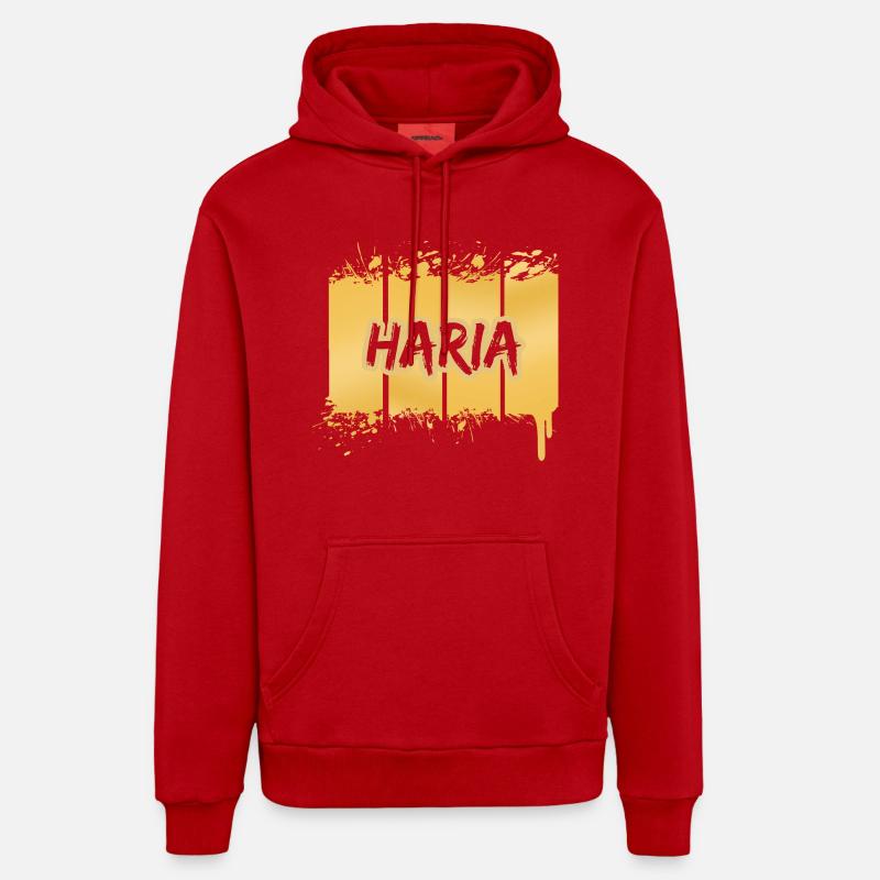 Haria - Sweat à capuche bio décontracté fabriqué en UE - rouge