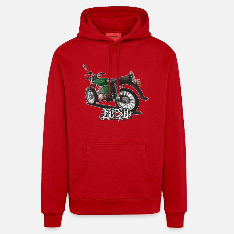 S51 (vert) // Illustration - Sweat à capuche bio décontracté fabriqué en UE - rouge