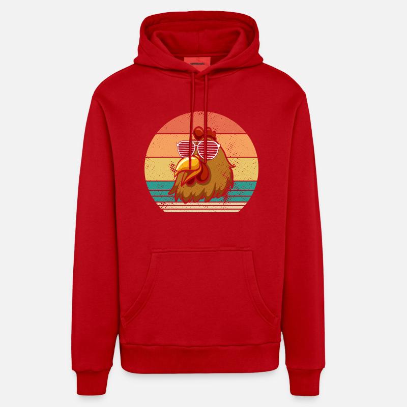 Poules Poule - Sweat à capuche bio décontracté fabriqué en UE - rouge