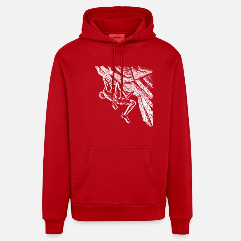 Grimper - Sweat à capuche bio décontracté fabriqué en UE - rouge