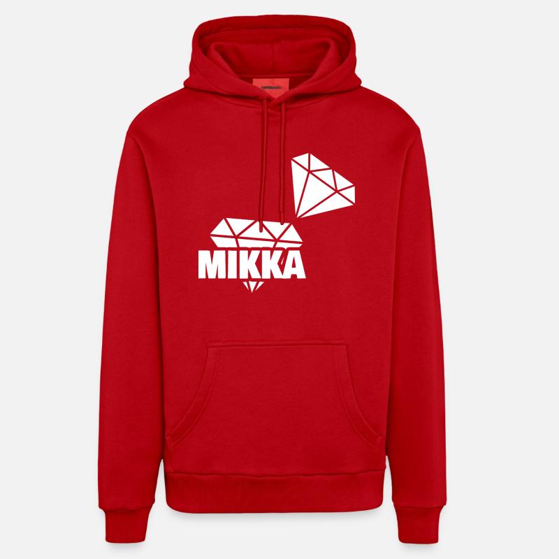 Mikka comme précieux - Sweat à capuche bio décontracté fabriqué en UE - rouge