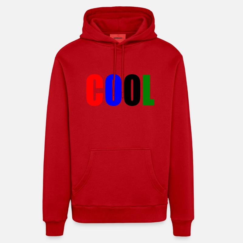 Cool - Sweat à capuche bio décontracté fabriqué en UE - rouge