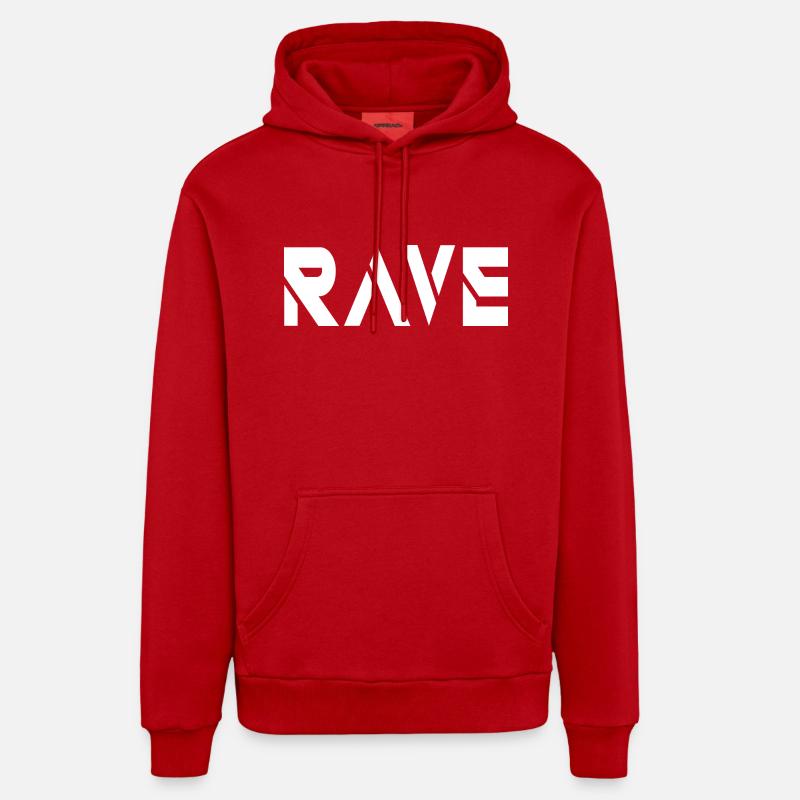 rave - Sweat à capuche bio décontracté fabriqué en UE - rouge