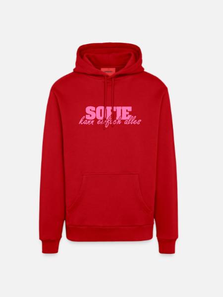 Mme Sofie - Sweat à capuche bio décontracté fabriqué en UE - rouge