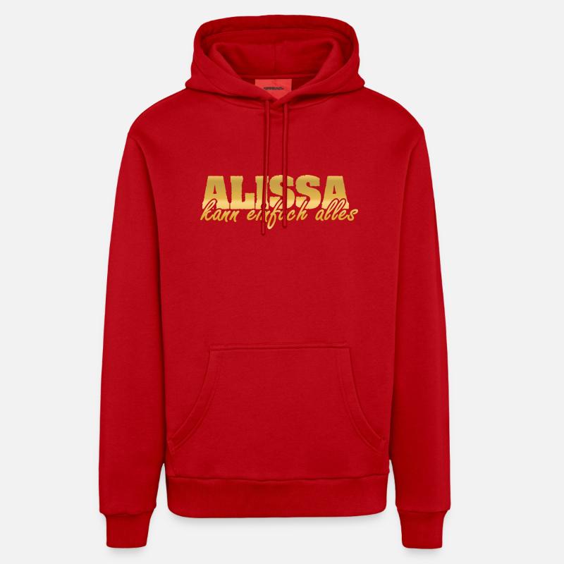 Mme Alissa - Sweat à capuche bio décontracté fabriqué en UE - rouge
