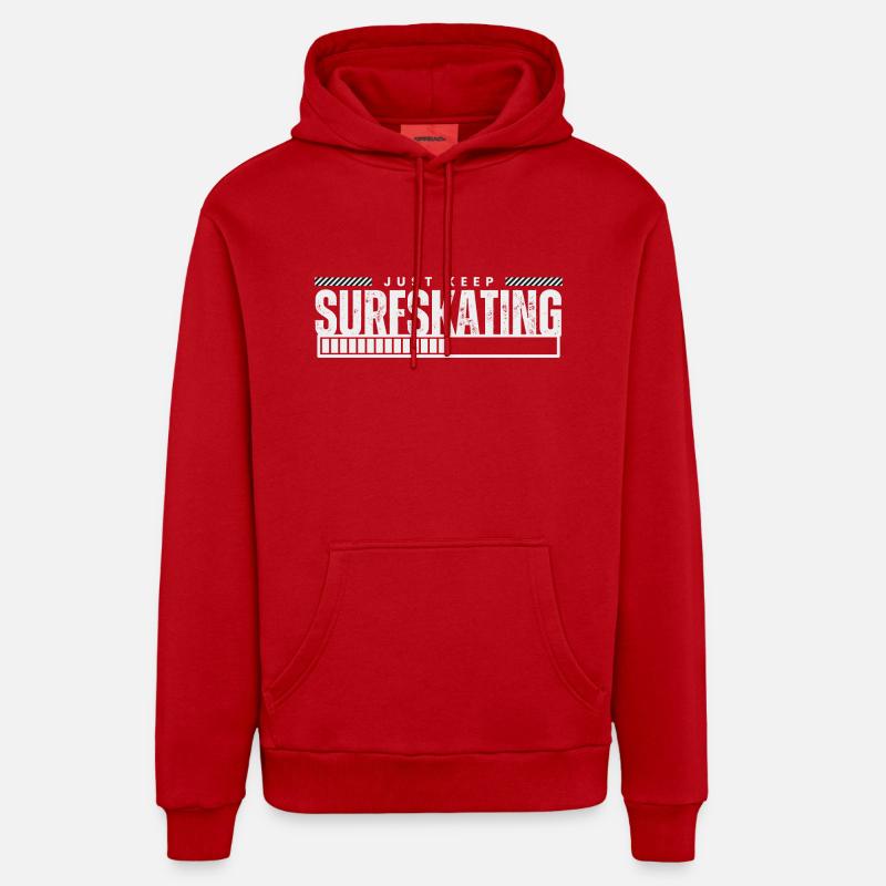 Continuez à surfer - Sweat à capuche bio décontracté fabriqué en UE - rouge
