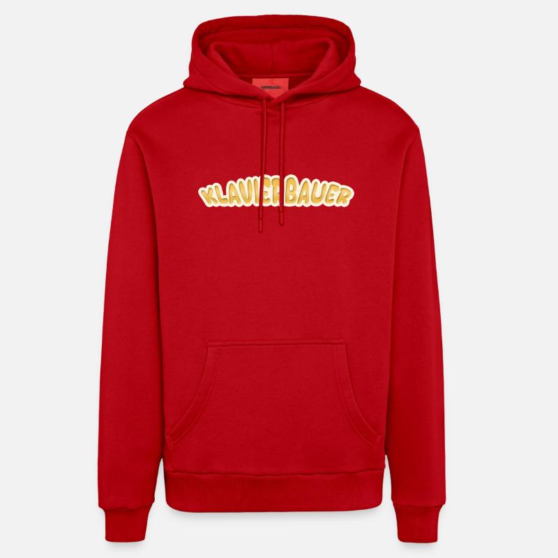 Facteur de pianos - Sweat à capuche bio décontracté fabriqué en UE - rouge