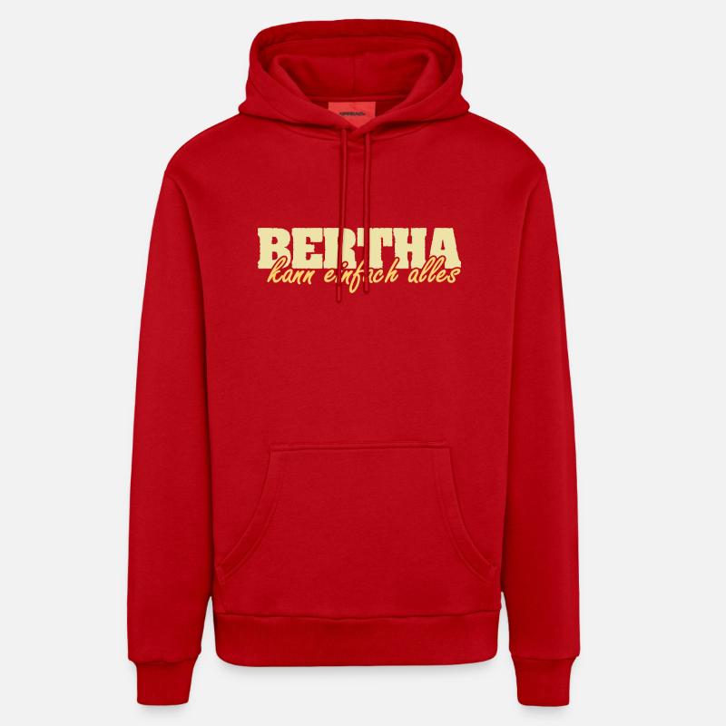 Mme Bertha - Sweat à capuche bio décontracté fabriqué en UE - rouge