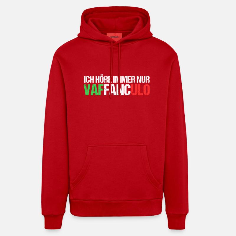 Italie Italien Vaffanculo - Sweat à capuche bio décontracté fabriqué en UE - rouge