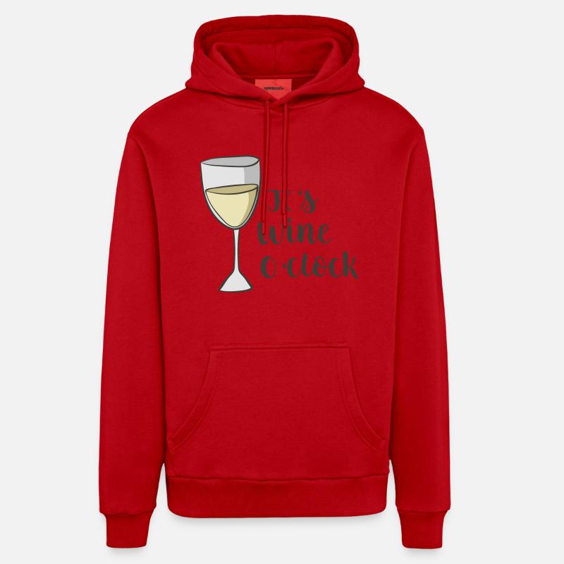Vin - Sweat à capuche bio décontracté fabriqué en UE - rouge