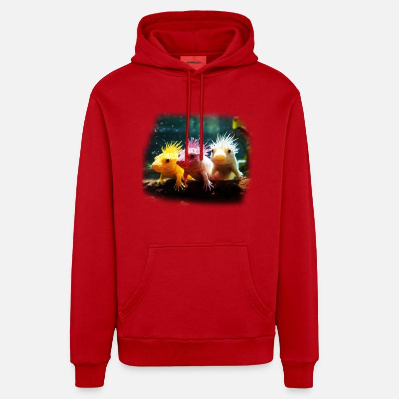 axolotl - Sweat à capuche bio décontracté fabriqué en UE - rouge