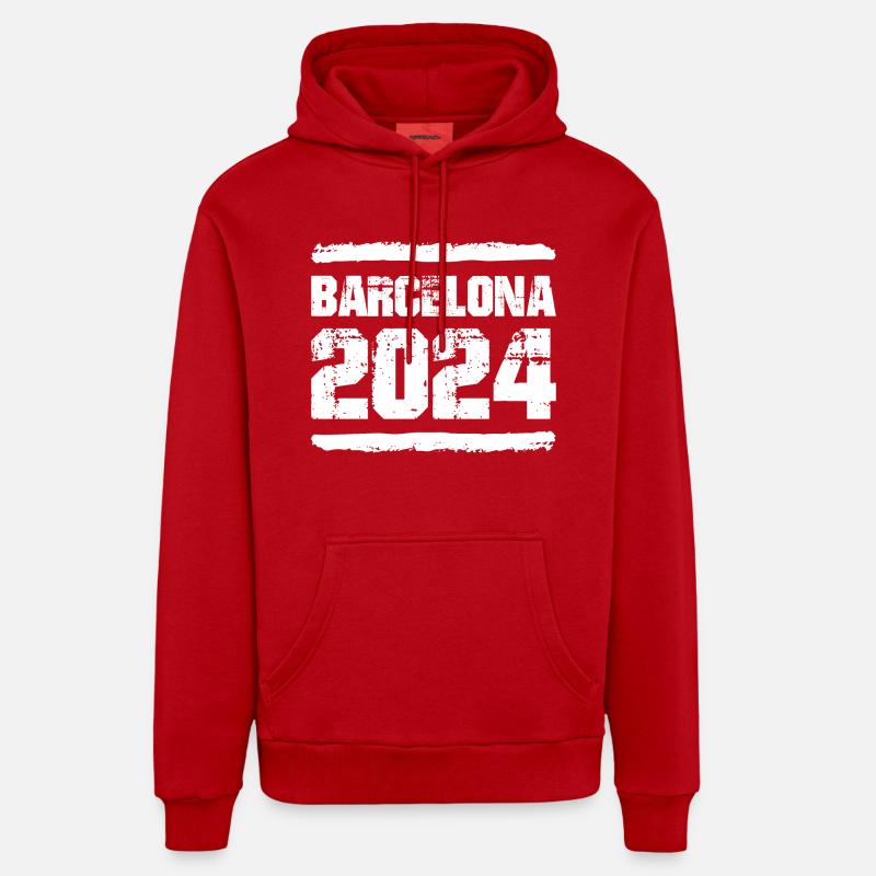 L’équipe de Barcelone 2024 - Sweat à capuche bio décontracté fabriqué en UE - rouge