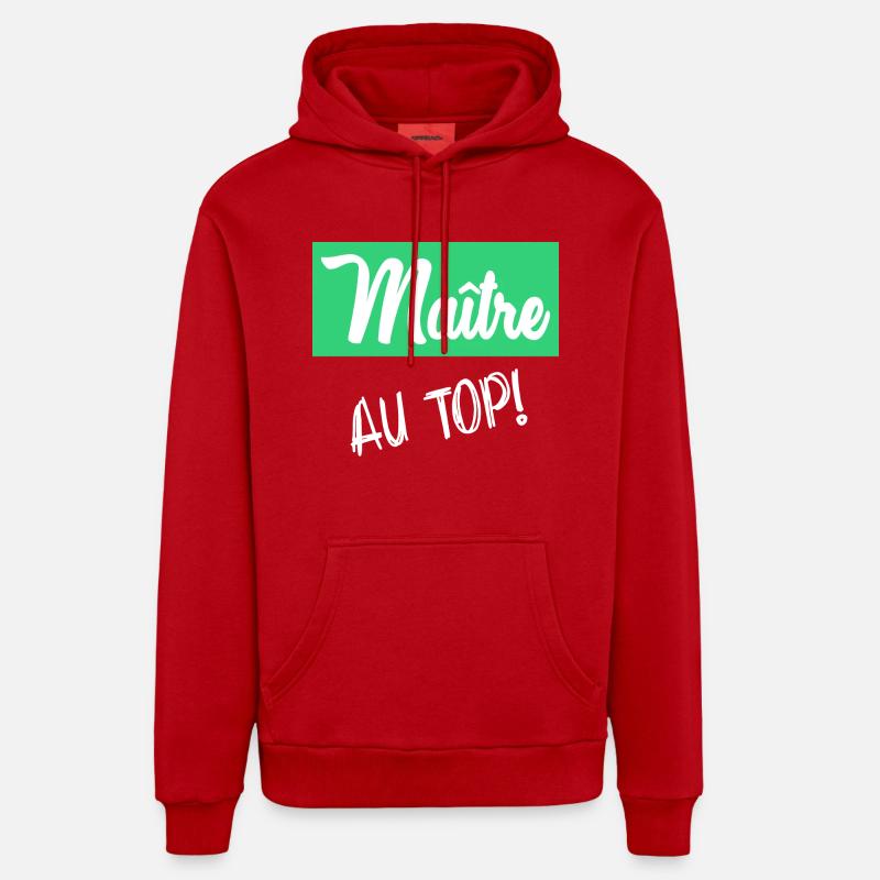 MAITRE - Sweat à capuche bio décontracté fabriqué en UE - rouge