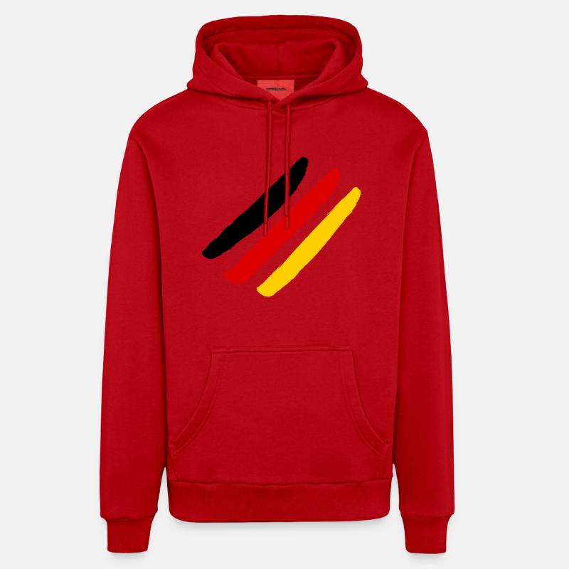 Drapeau allemand - Style Stripes - Sweat à capuche bio décontracté fabriqué en UE - rouge