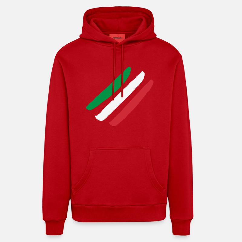 Drapeau de l’Italie - Steifen - Sweat à capuche bio décontracté fabriqué en UE - rouge