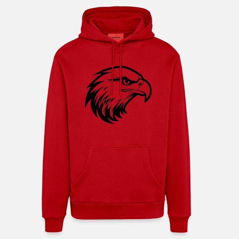 Tête d'aigle - Sweat à capuche bio décontracté fabriqué en UE - rouge
