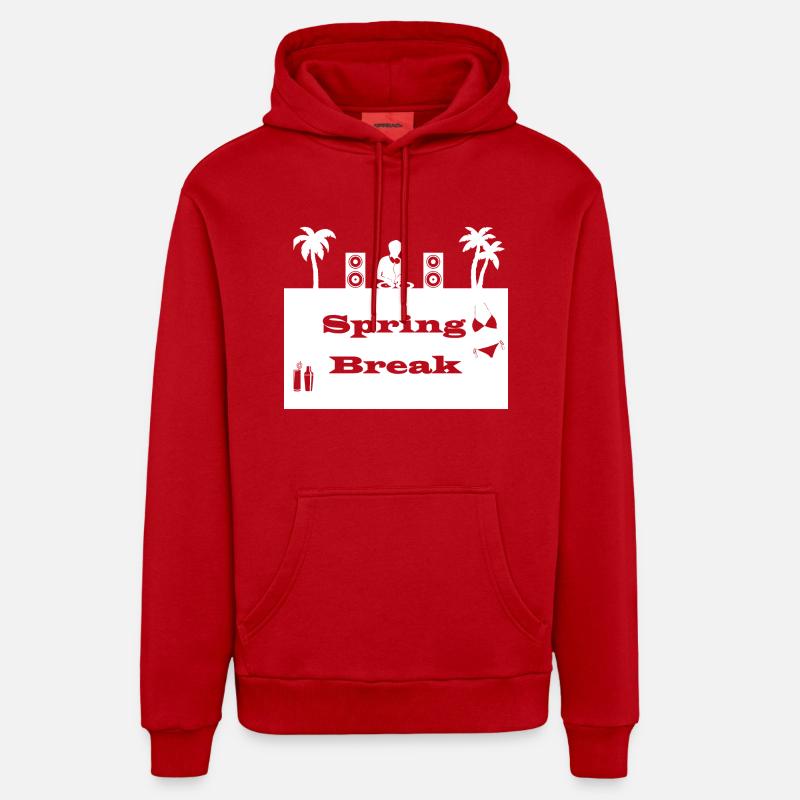 spring break blanc - Sweat à capuche bio décontracté fabriqué en UE - rouge