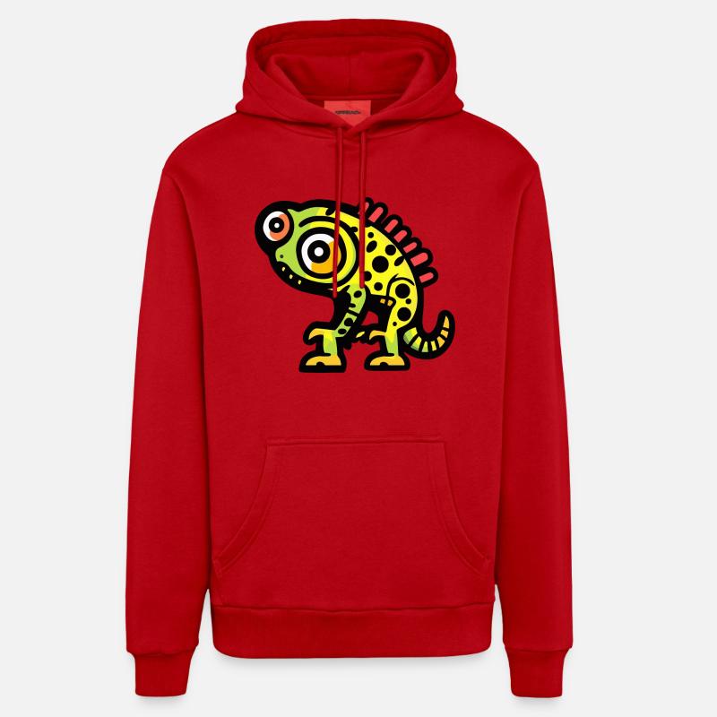 Caméléon Halloween Bande dessinée drôle - Sweat à capuche bio décontracté fabriqué en UE - rouge