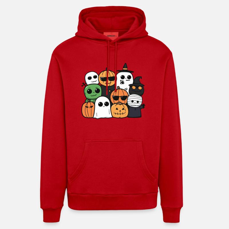 Fête d’Halloween - Sweat à capuche bio décontracté fabriqué en UE - rouge
