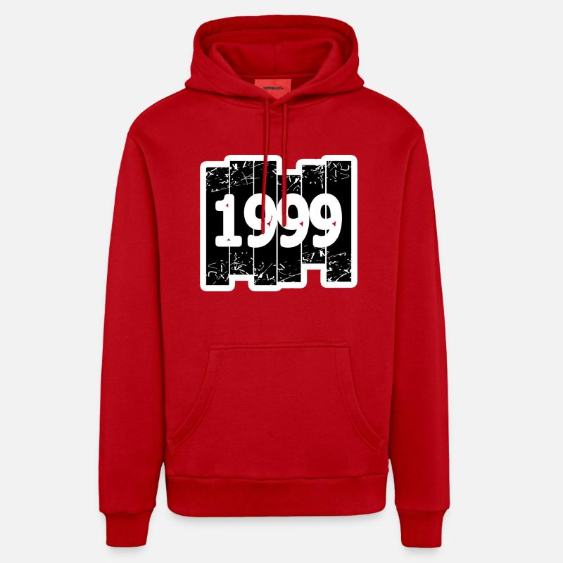Année 1999 - Sweat à capuche bio décontracté fabriqué en UE - rouge